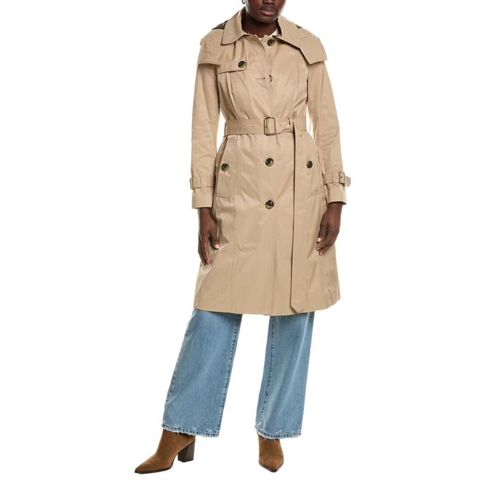 London Fog Womens  Long Trench Coat, Gray